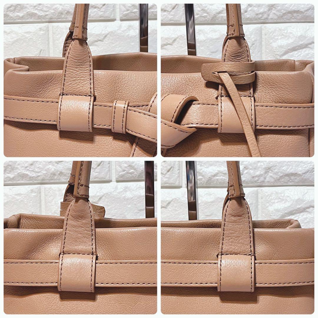 限定色 美品】土屋鞄 レザー ハンドバッグ ミニトート キャメル