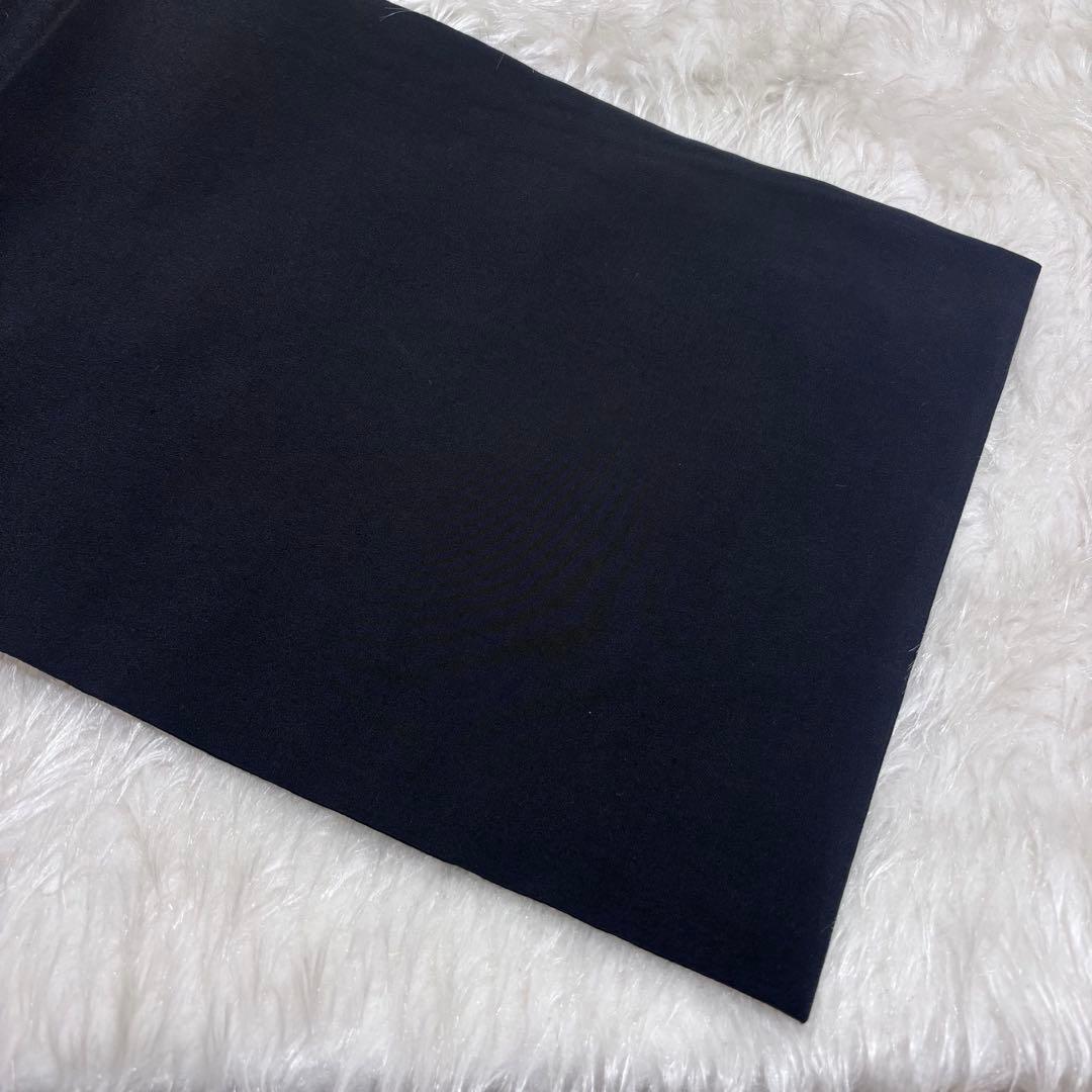 ✨ 【美品】九寸名古屋帯 モダン 鏡裏 お太鼓柄 黒地 帯 和装 和服 436