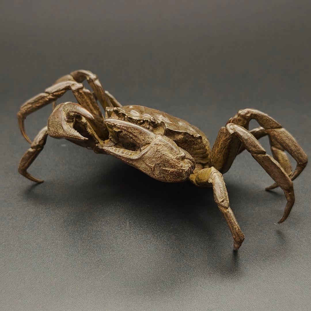 ト*ン様 年末セール 銅製置物 蟹 カニ 茶道具 雨宮宗作 刻印あり 金工