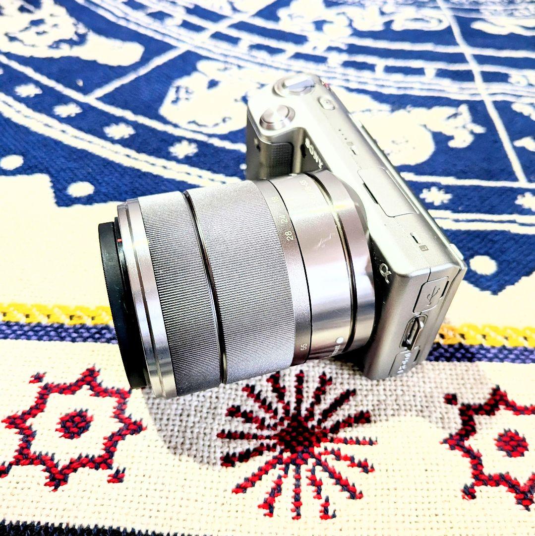 美品SONY NEX-5シルバー E18-55mm F3.5-5.6 レンズ付き
