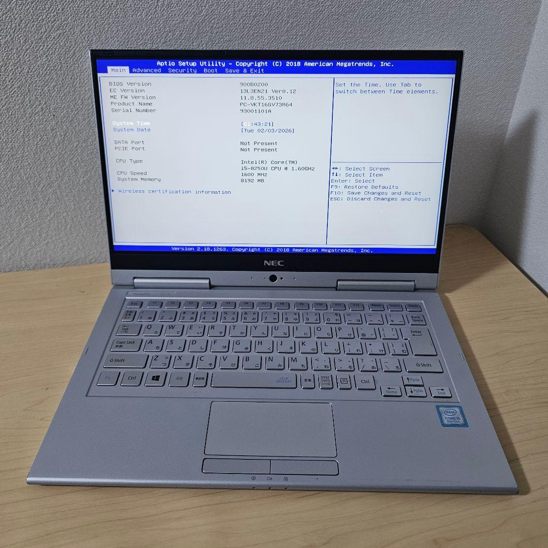 NEC VG4／ 800グラム台／ジャンク NEC NEC VersaPro VK25T/X-H 【Windows8世代のPC】USB3.0／HDMI