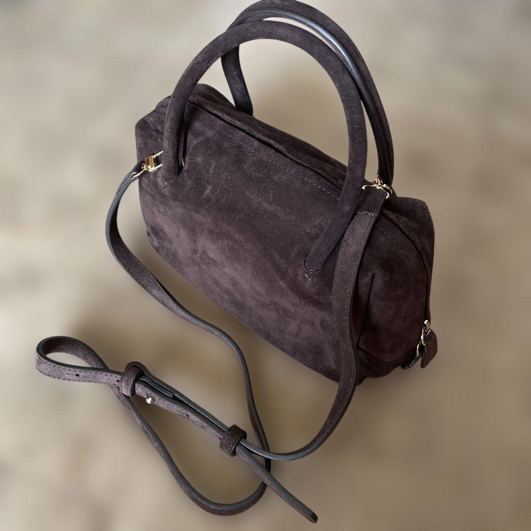 ZARA スプリットスエードボストンバッグ - メルカリ