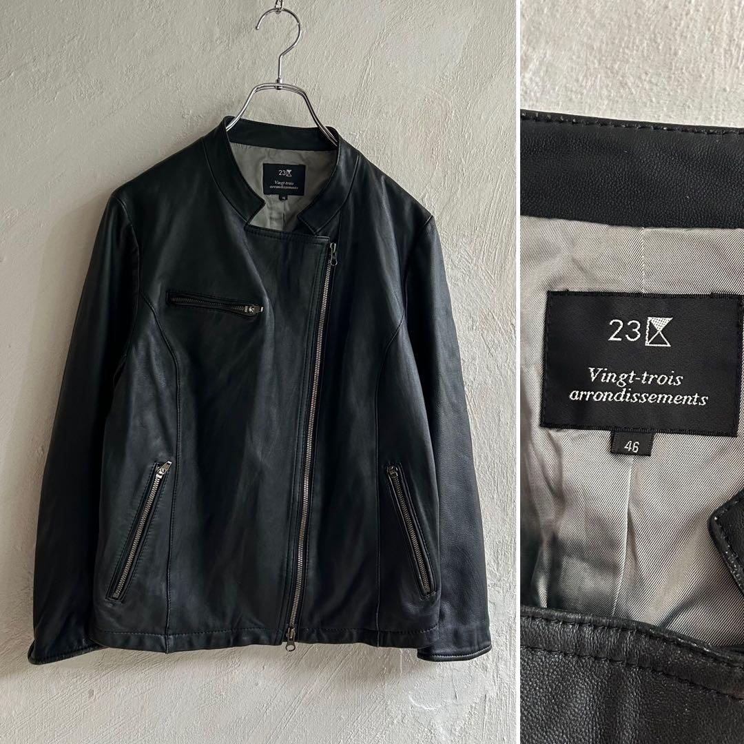 美品 23区 大きいサイズ スタンドカラー ライダースジャケット レザー 46 楽天市場】【3/11まで！50％オフ】レザージャケット スタンドカラー