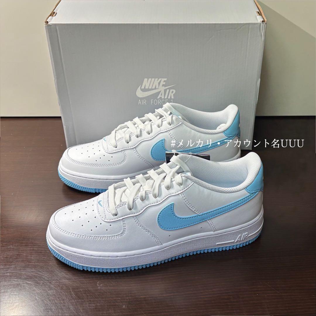 新品24.5cm】NIKE｜エアフォース1GS｜ホワイト/アクエリアスブルー