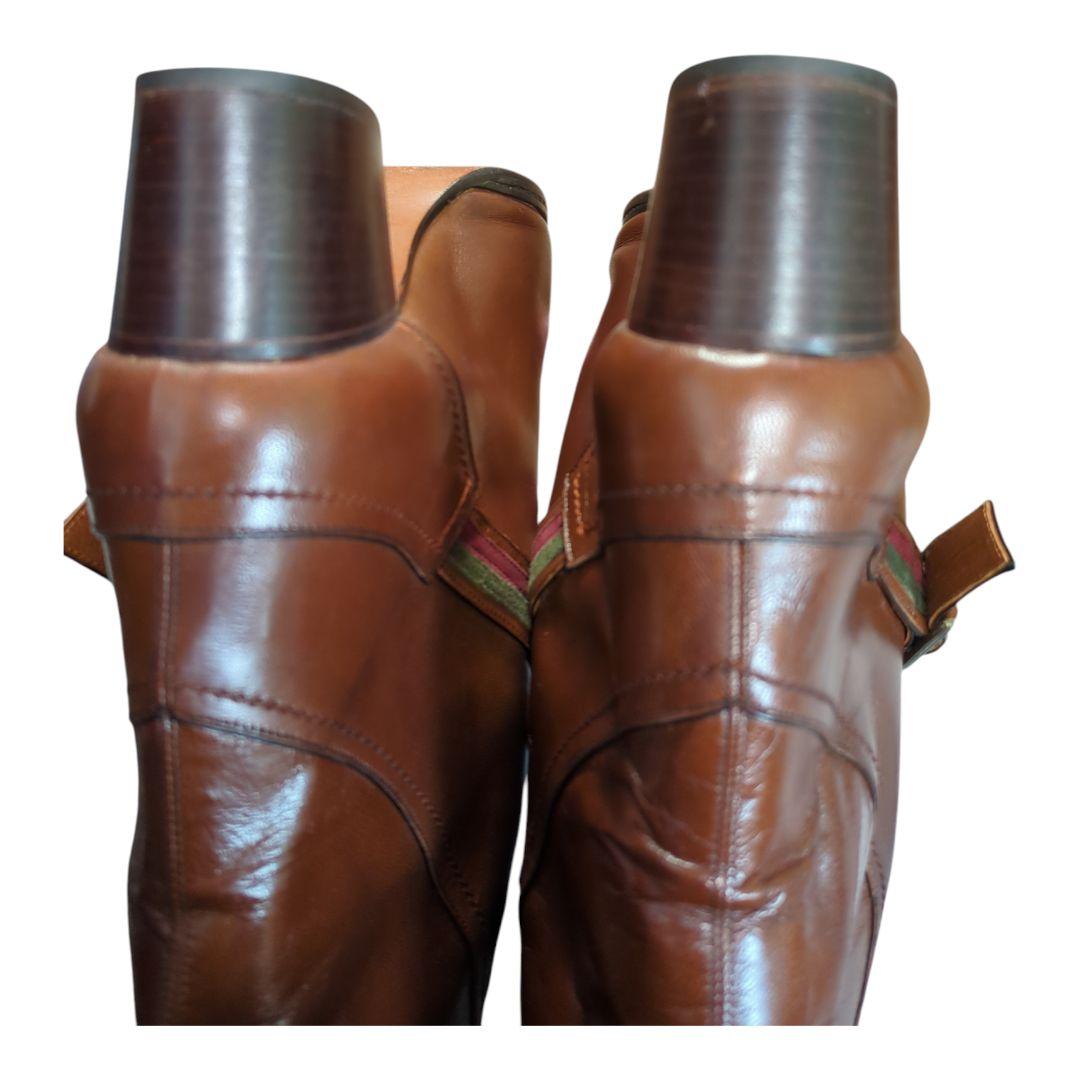 ​希少 GUCCI 本革ショートブーツ 37 4.5cmヒール 23.5cm