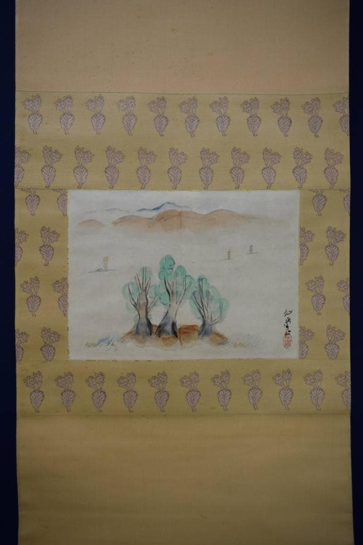 真作/松本仙挙/山水帆船図/布袋屋掛軸HJ-562 - メルカリ