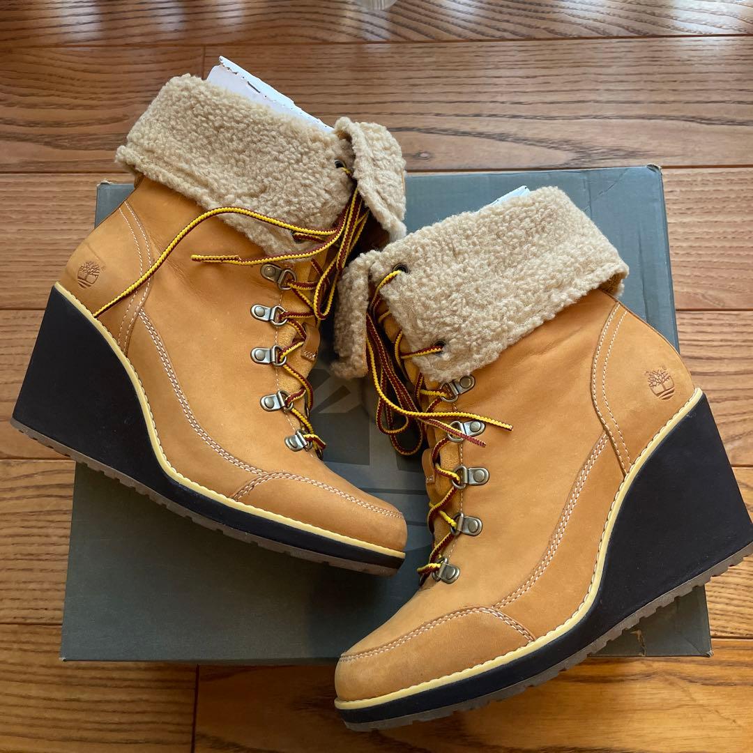 Timberland ヒールショートブーツ ボア レア 超美品 ティンバーランド