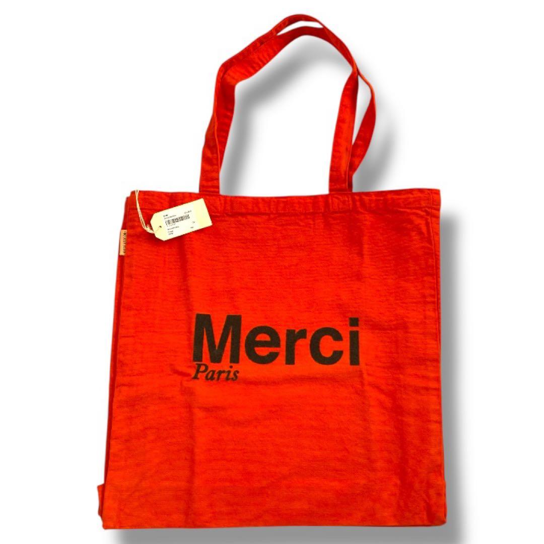 メルシー トートバッグ Merci Paris オレンジ タグ付き 新品未使用品