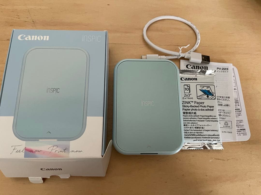 Canon inspic ミニフォトプリンター ブルー Amazon.co.jp: キヤノン ミニフォトプリンター iNSPiC PV-223 ブルー