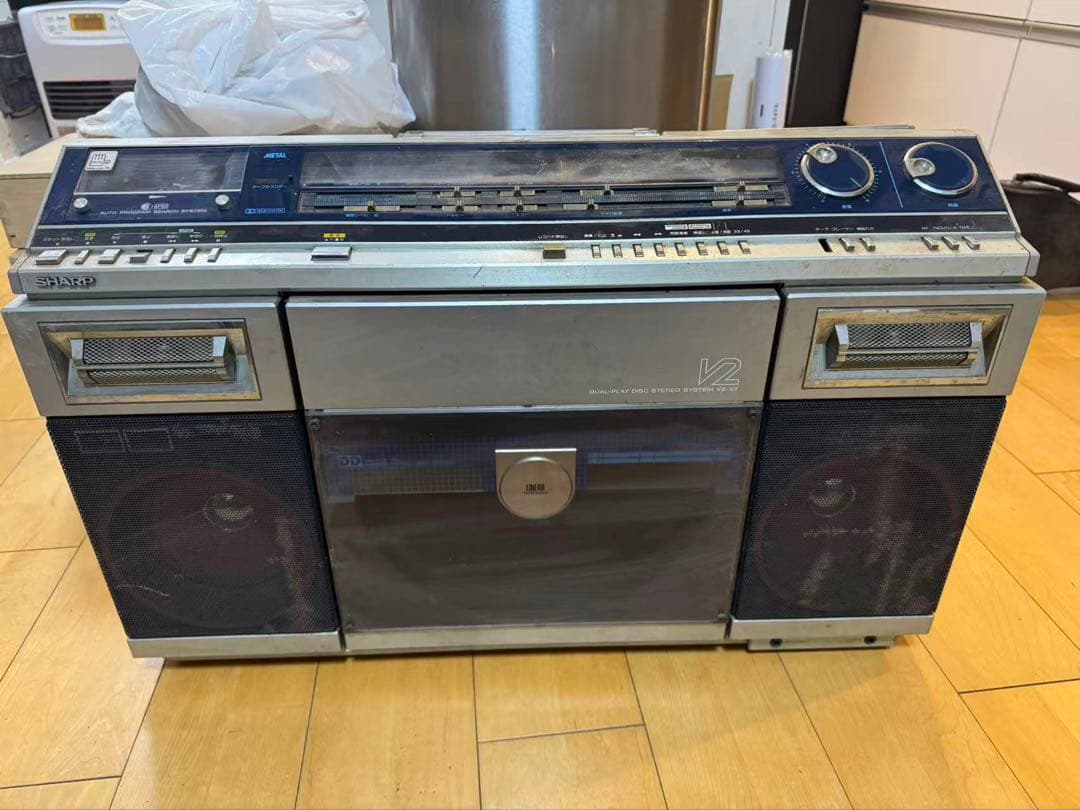 SHARP vz-v2 レコードカセットテープラジオプレーヤー SHARP VZ-V2 シャープ レコードプレーヤー付きラジカセ DUAL-PLAY DISC