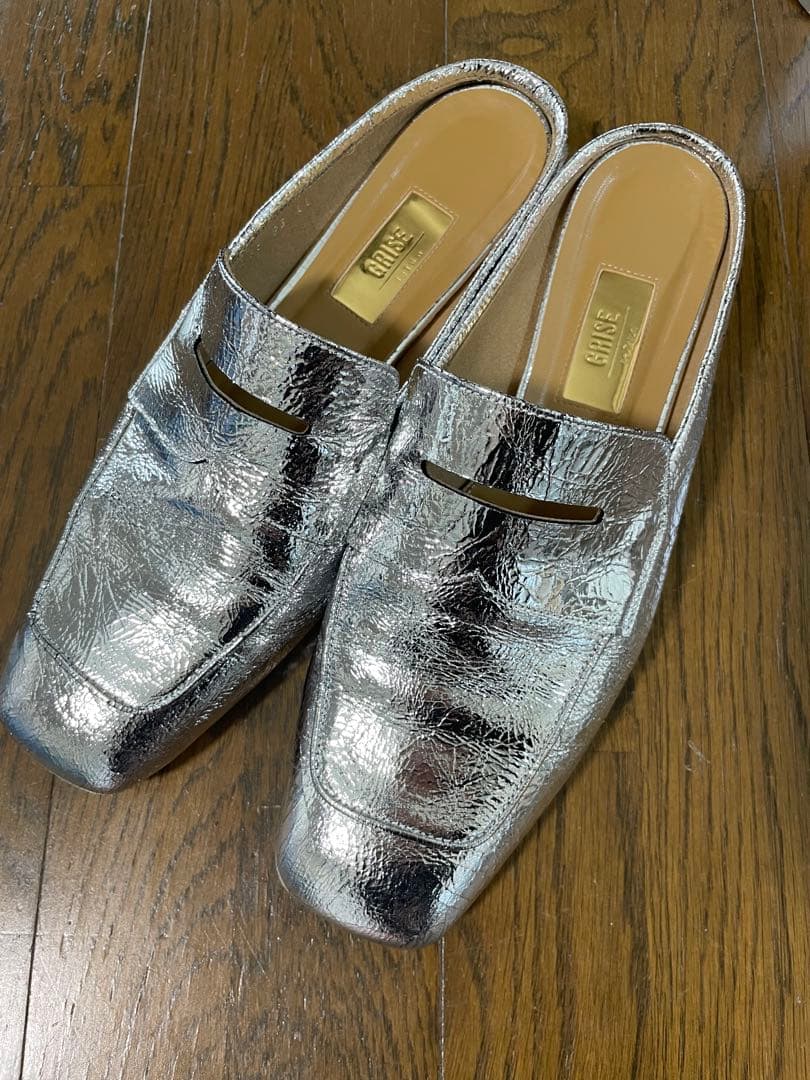 LE TALON シルバーローファーミュール