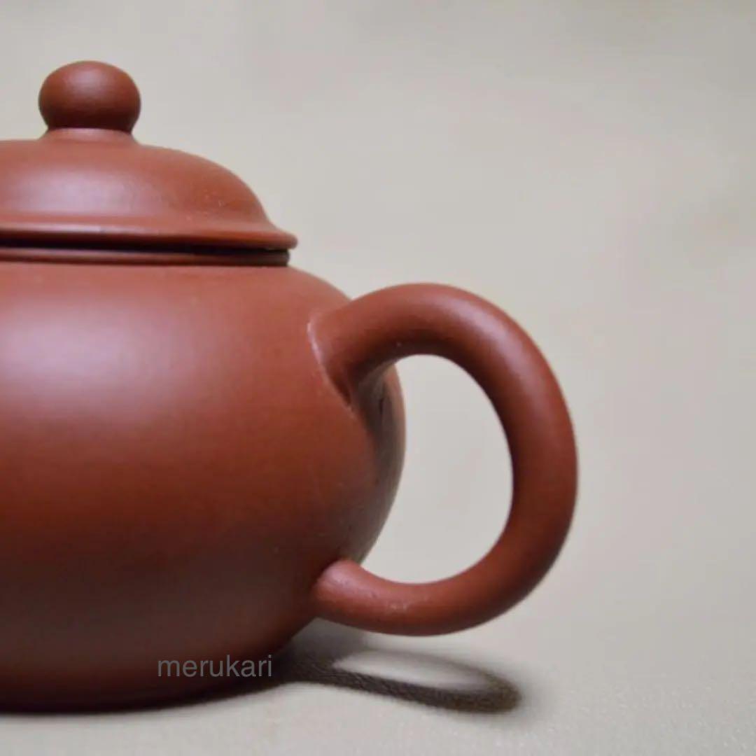 中国 宜興 紫砂壺 60年代 紫砂工藝廠 水平壺 紅泥 単孔 荊渓南孟臣製