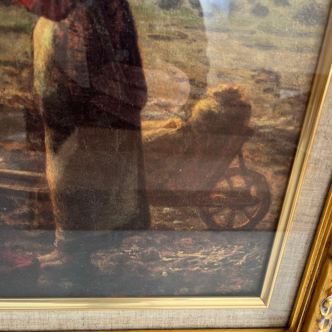 新品】ジャン=フランソワ・ミレー 晩鐘 絵画 複製画 高級額装ブラック