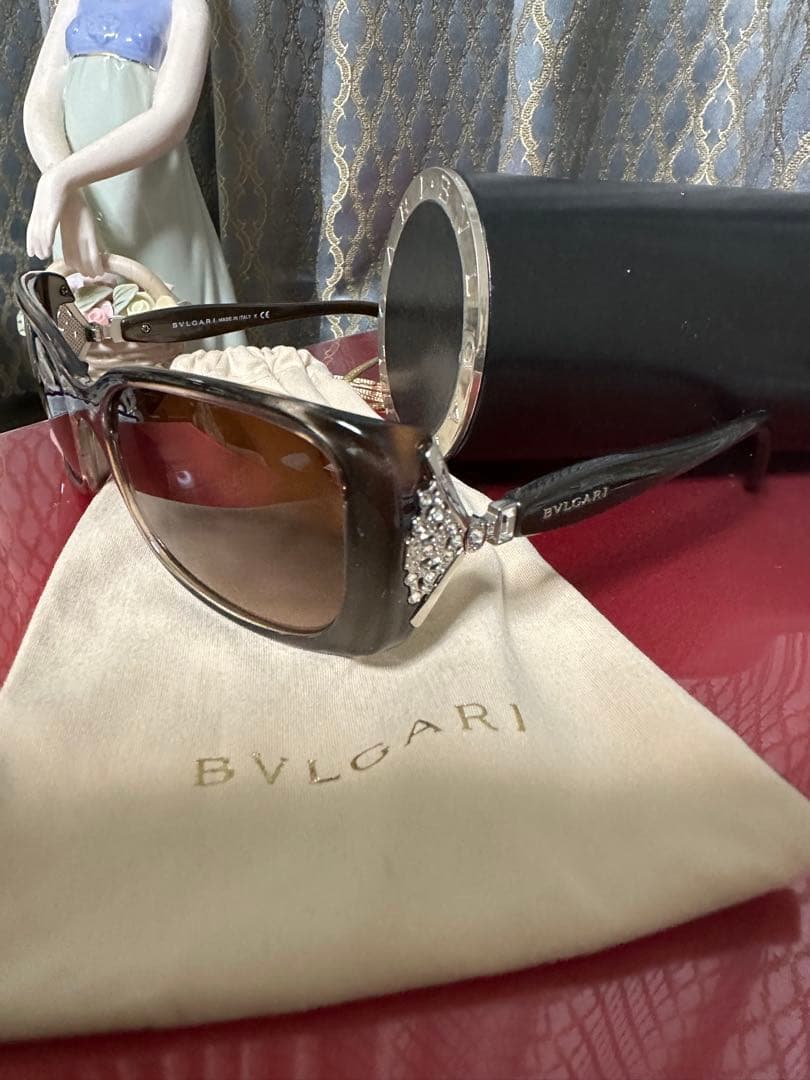 マロン様 新品. 未使用 BVLGARI 装飾付きブラウンおしゃれなサングラス ブラウン金具サングラス《紫外線透過率1%未満》 | AND ON JIONE STORE