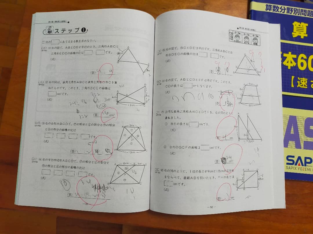 サピックス sapix 算数分野別問題集 ベイシック基本60題 5冊 セット
