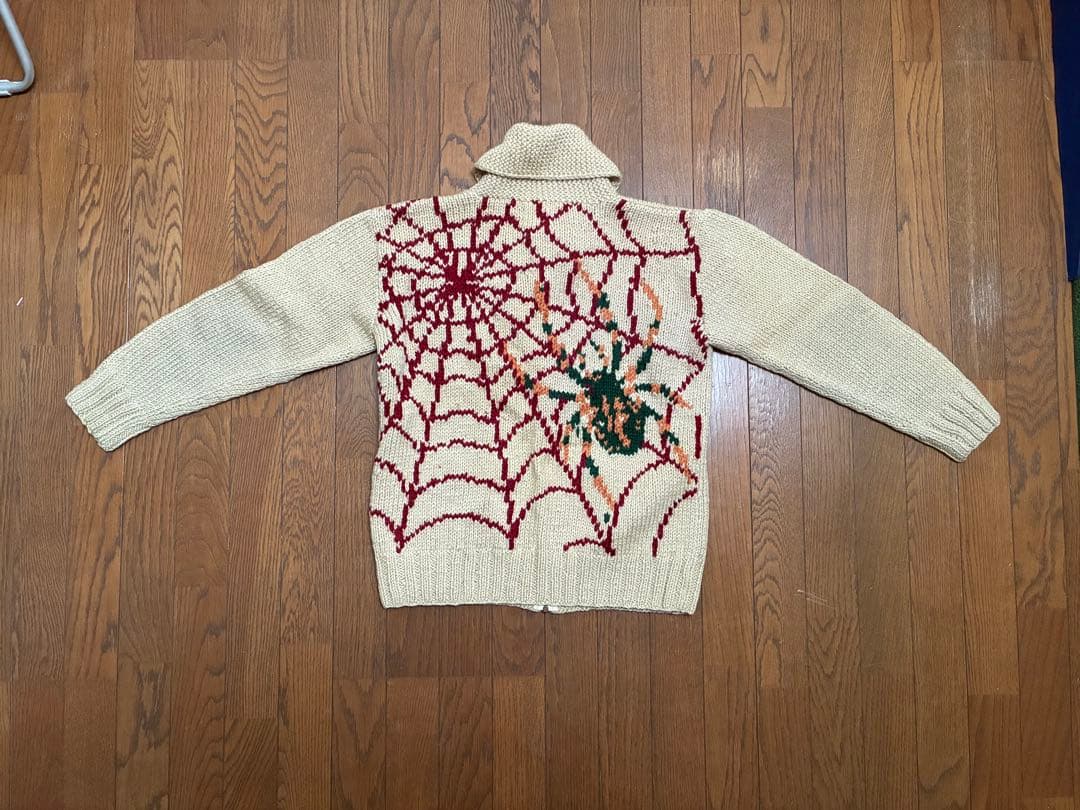 希少 Dry Bones 蜘蛛 スパイダー カウチンニット M ドライボーンズ