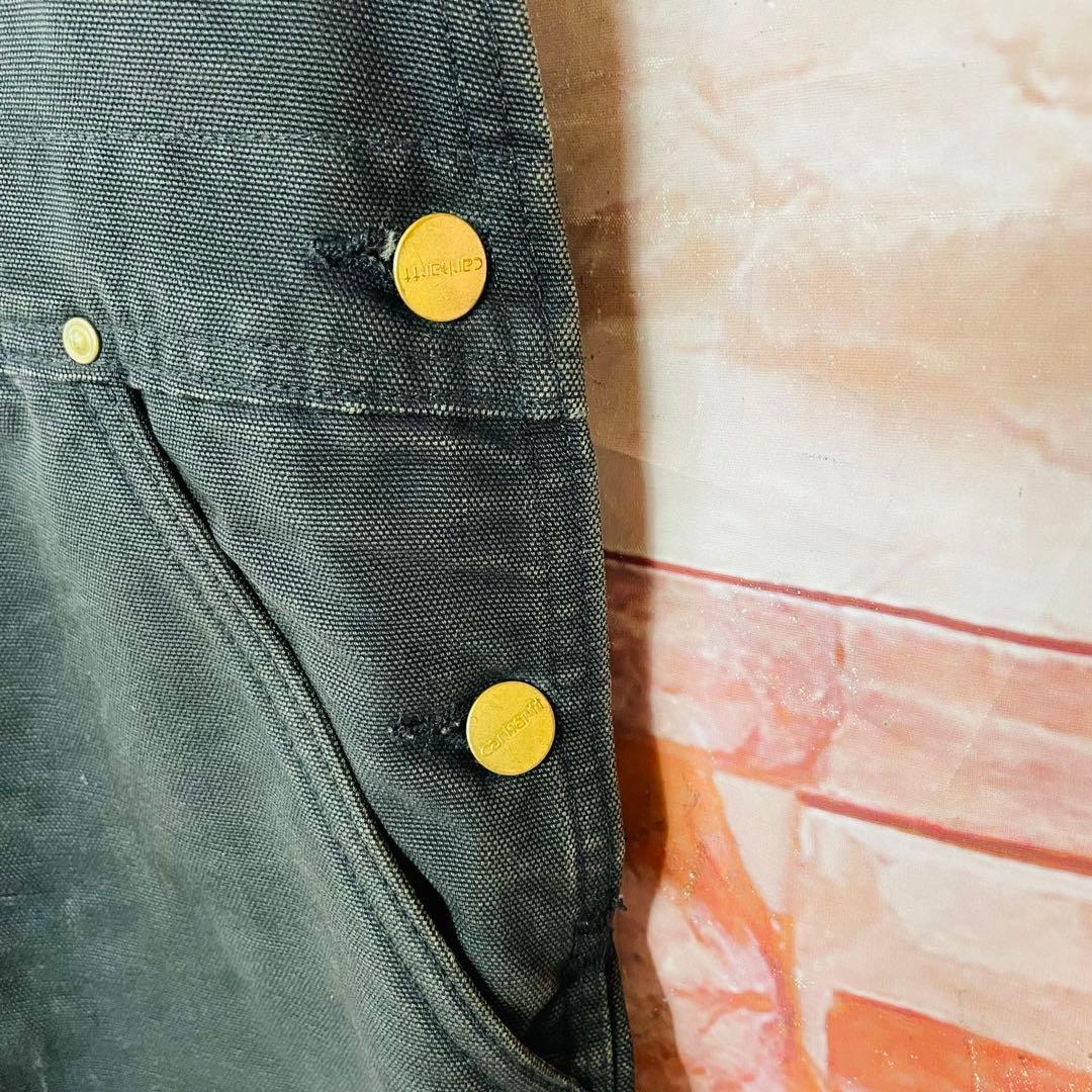 激レア】カーハートcarhartt ダブルニーオーバーオール 80s星タグL黒
