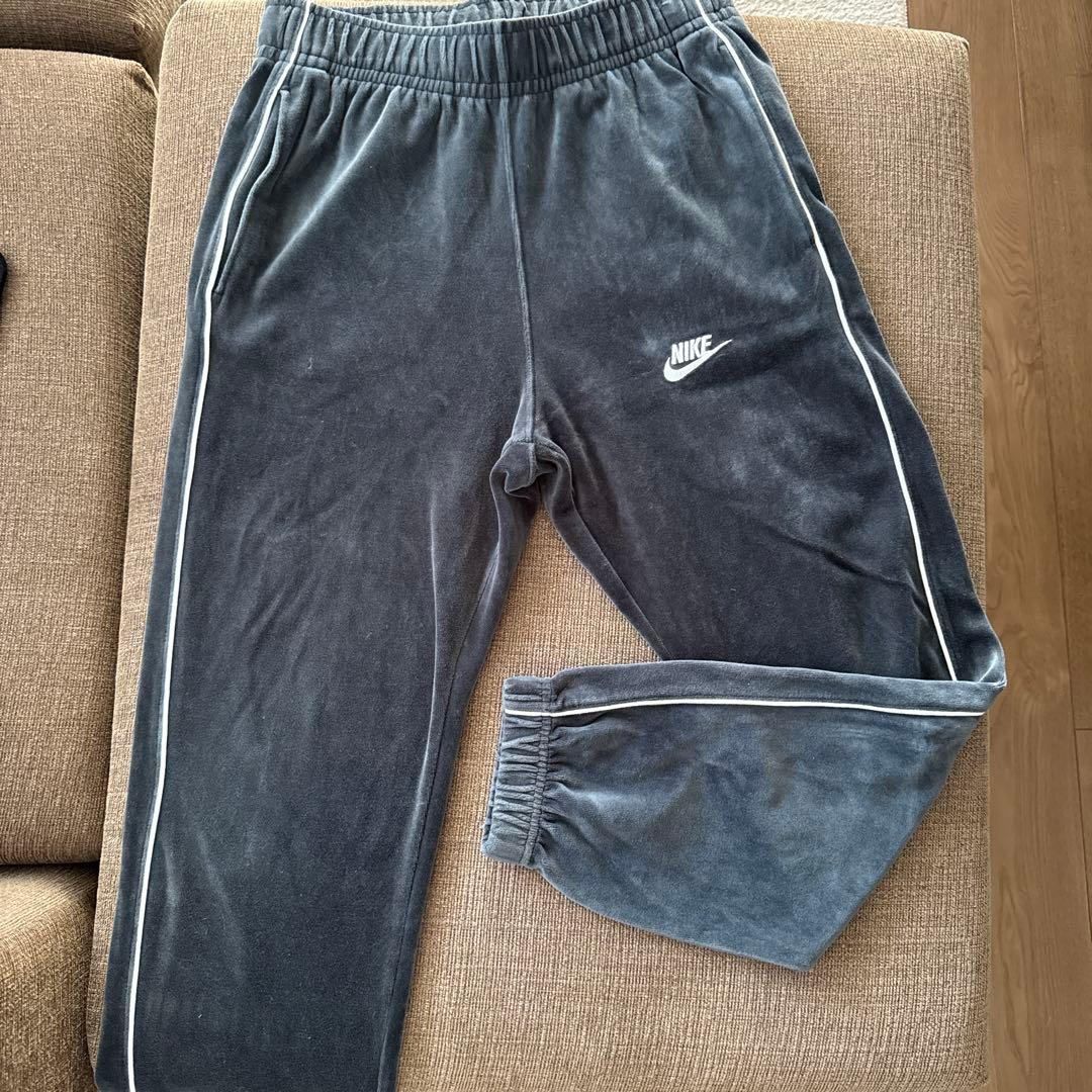 希少】NIKE ベロア ジャージ 下 セットアップ可 スウォッシュ 刺繍ロゴ