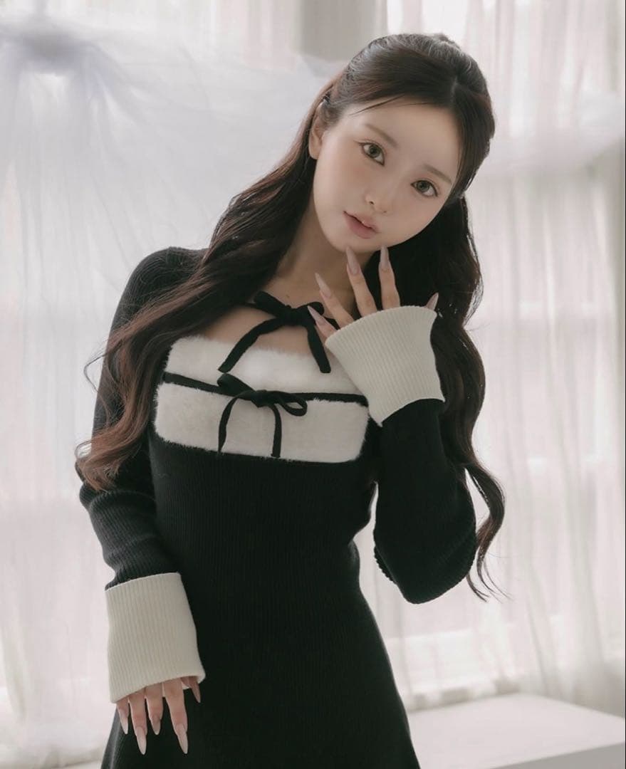 ダーリッチ リボンファーフレアニットミニワンピース リボンファーフレアニットミニワンピース – Darich (ダーリッチ)