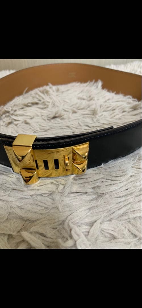 エルメス コリエドシアン メドール ベルト ブラック レディース 75cm HERMES - エルメス コリエドシアン メドール ベルト ブラック