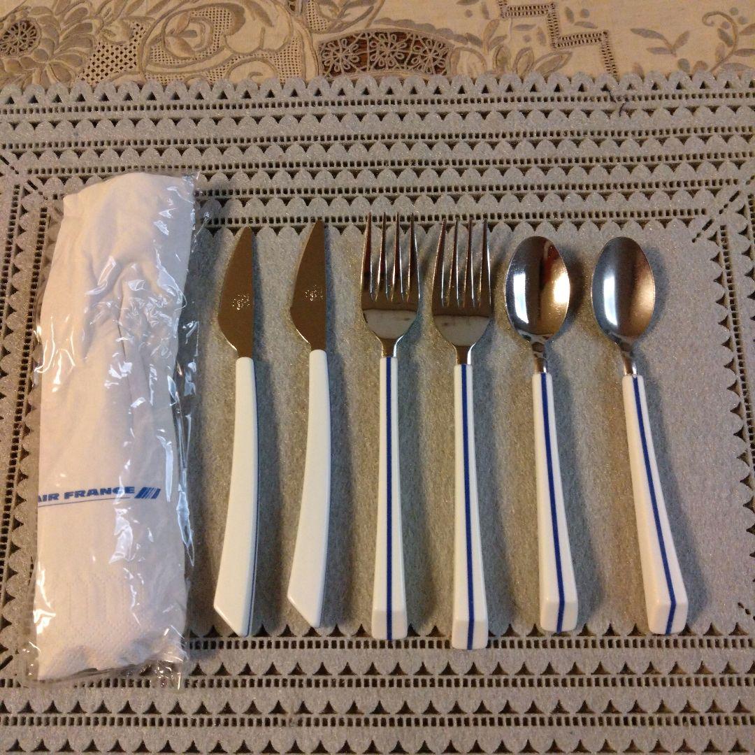 エールフランス カトラリー 3本＋1本 紙ナフキン、爪楊枝 未開封