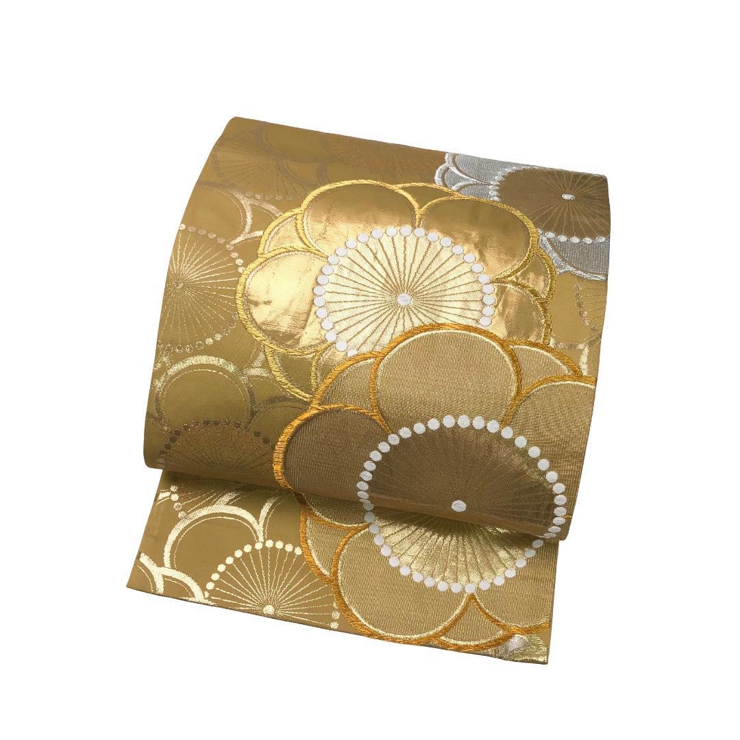 ☆ 袋帯 宝彩 24金箔 プラチナ箔 美しい花模様 金銀糸 O-5889 - メルカリ
