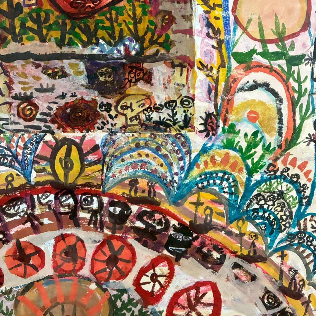 武内ヒロクニ「曼荼羅」水彩画 画廊シール有 額縁入り 現代美術 仏画