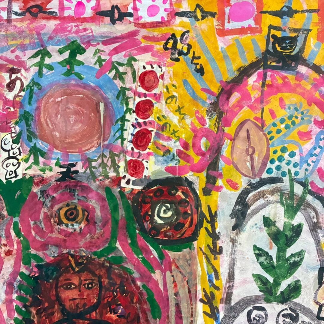 武内ヒロクニ「曼荼羅」水彩画 画廊シール有 額縁入り 現代美術 仏画