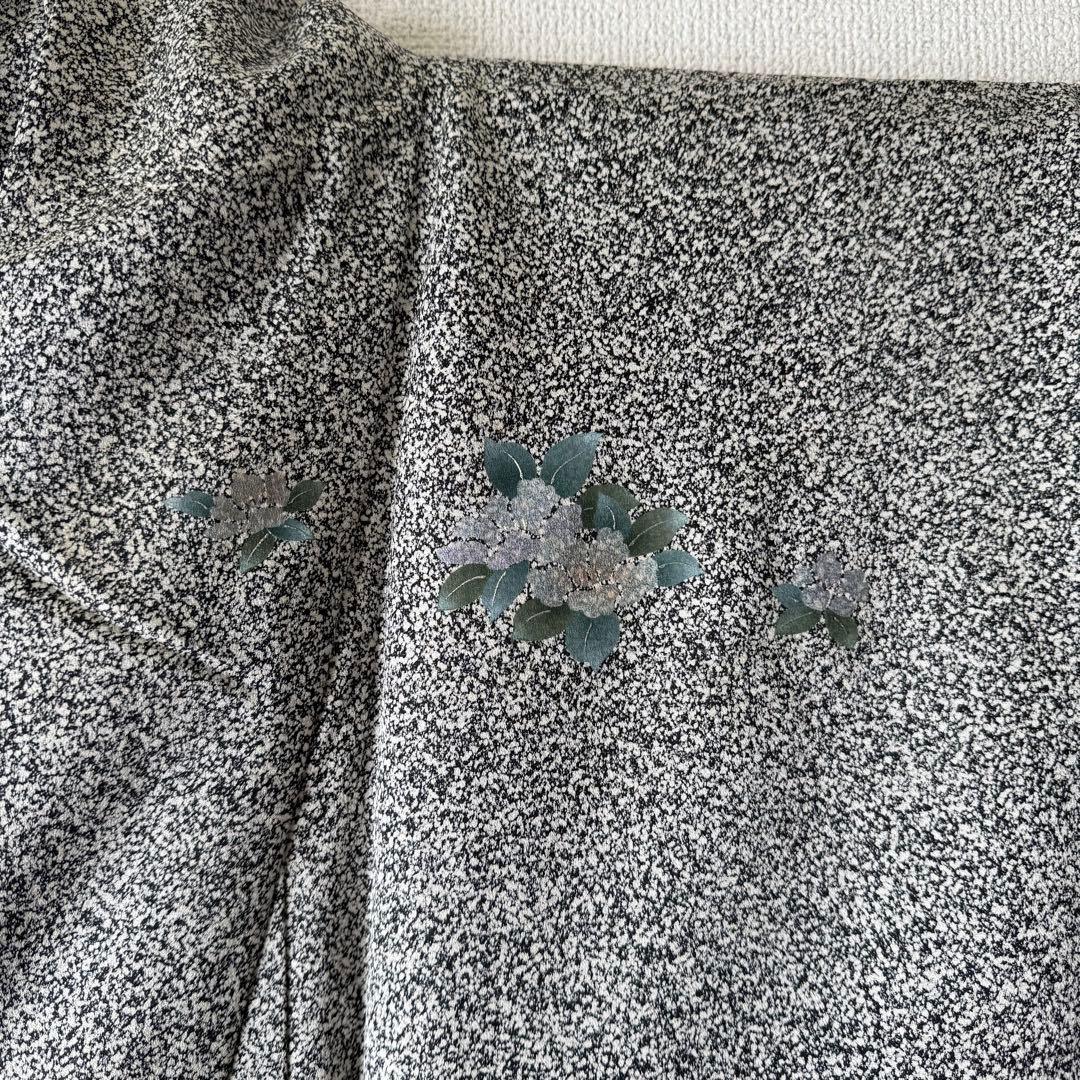美品！ 訪問着 逸品 金彩 黒灰 グレー モノトーン系 身丈158 ゆったり