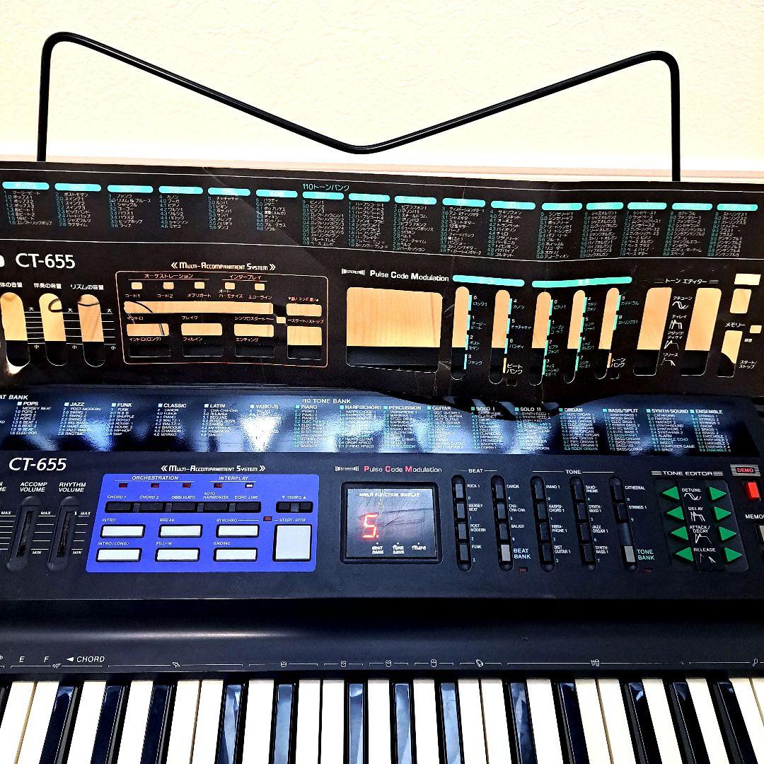CASIO CT-655 電子キーボード 付属品あり 作動確認済 日本語シート有