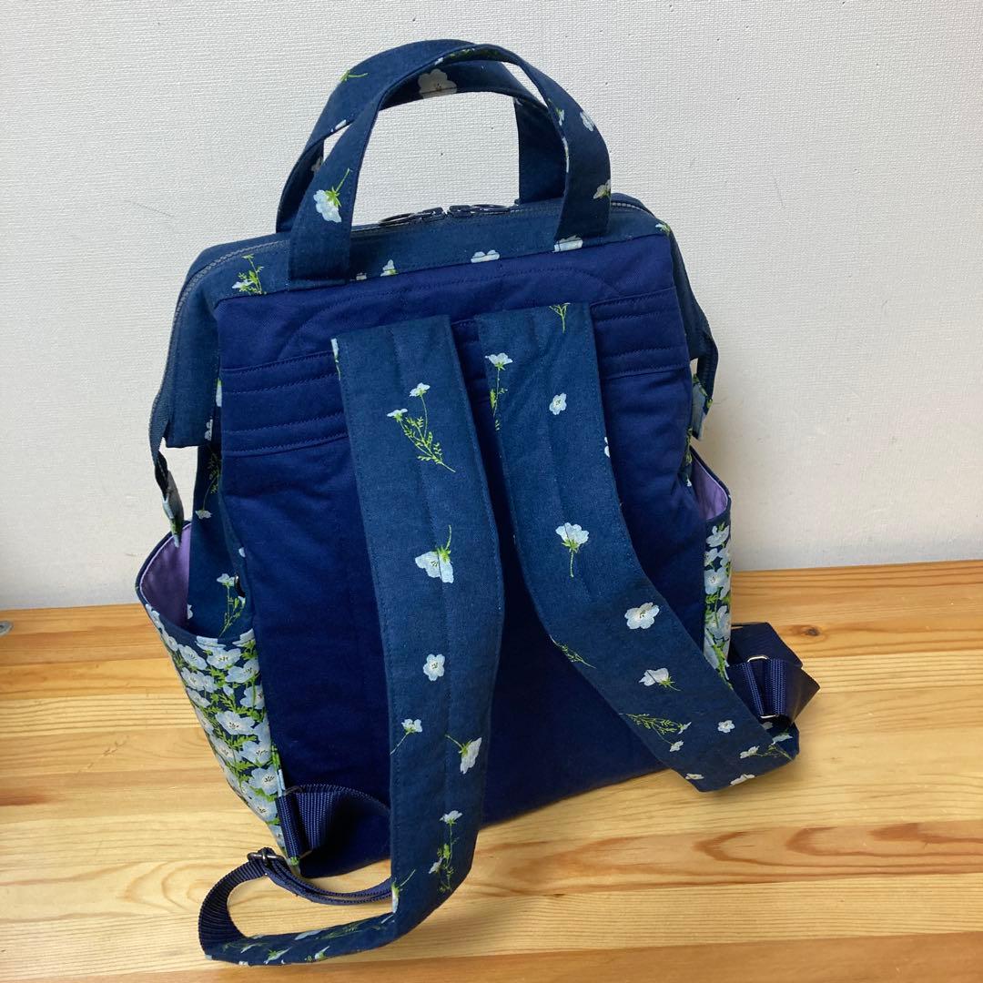春幸秋様リクエストネモフィラ生地のリュック2点 ハンドメイド