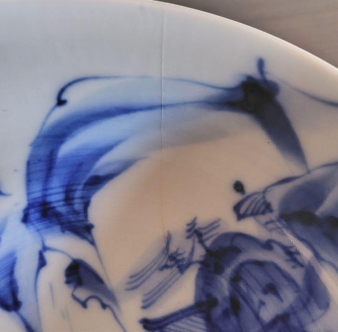 古伊万里 染付 手描き 山水 鉢 大中小3つ アンティーク レトロ 冬 春