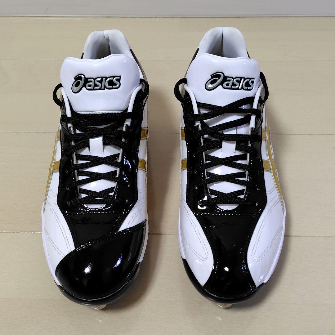 ASICS野球用オーダースパイクシューズ 白/黒/金 27.5cm