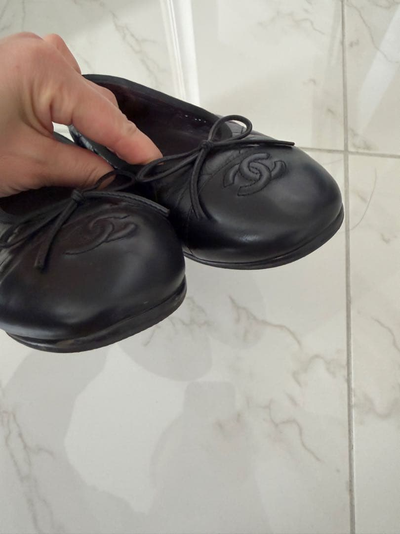 CHANEL シャネル ブラック 37 フラット バレエシューズ - メルカリ