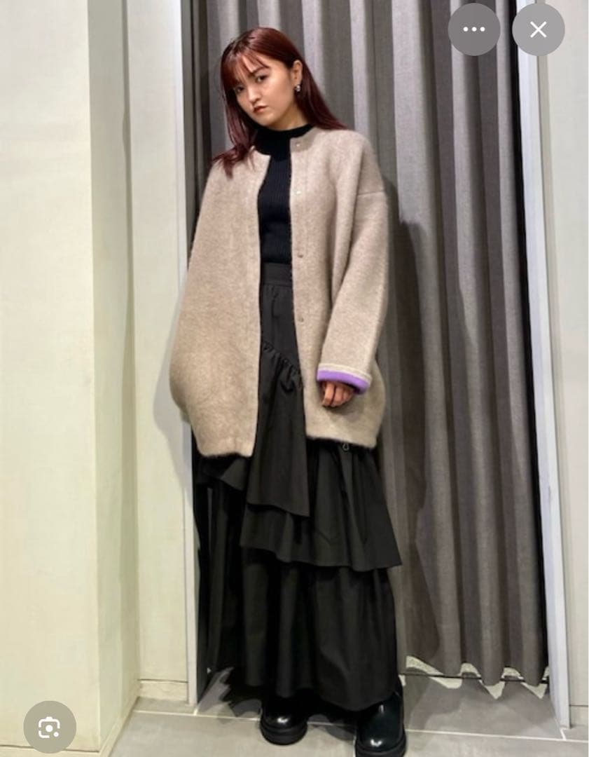 エレンディーク ラクーンミックスWカーディガン 紫 モカ - メルカリ