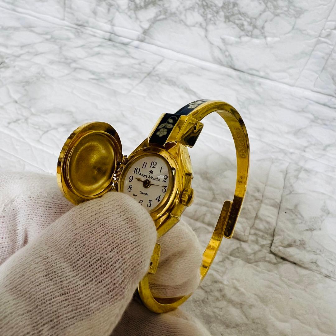 ANDRE MOUCHE アンドレムッシュ 時計 花 青 ブルー - メルカリ