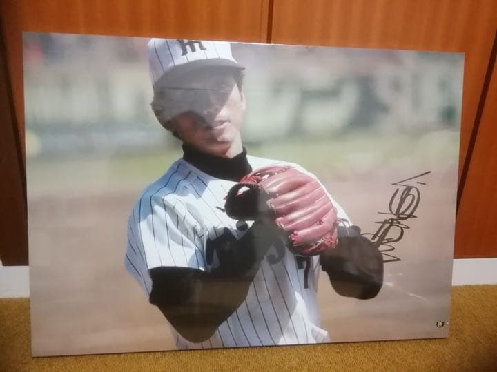 貴重！特大　真弓明信　パネル写真　阪神タイガース 道頓堀の巨大看板に真弓明信新監督－阪神なんば線開業アピール