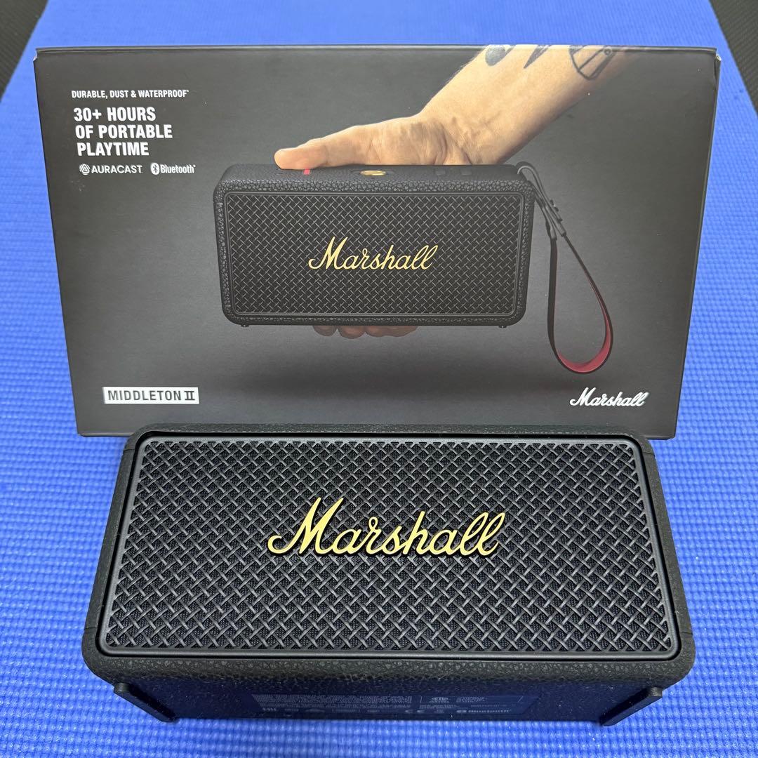 新品同様 正規品 Marshall Middleton II ブラック Marshall Middleton II Bluetooth Speaker - Black & Brass : Amazon