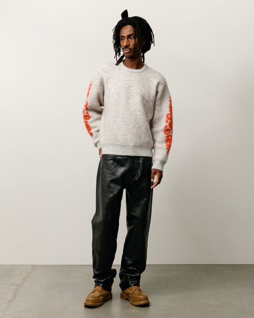 トップス stussy 25aw MOHAIR FLOWER SWEATER L Mohair Flower Sweater – Grey Heather | Tops & Knits | Stüssy Japan