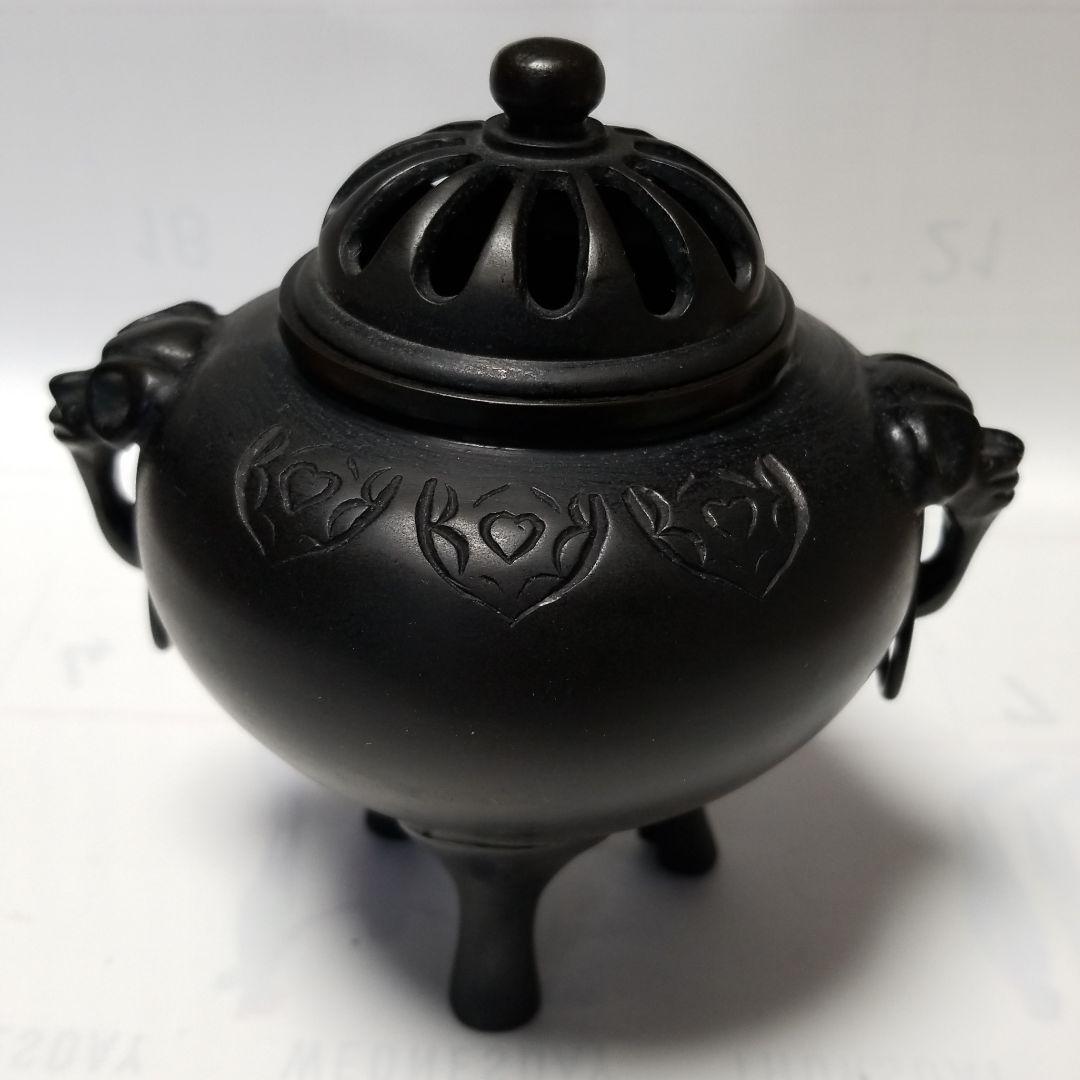 香炉 dk60-07,十六羅漢香炉 雲龍蓋 内島青鳳作 【 高岡銅器 】