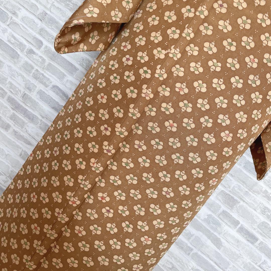 紬　フルセット　横見梅　小梅　小紋　かわいい　バチ衿　着物　H6