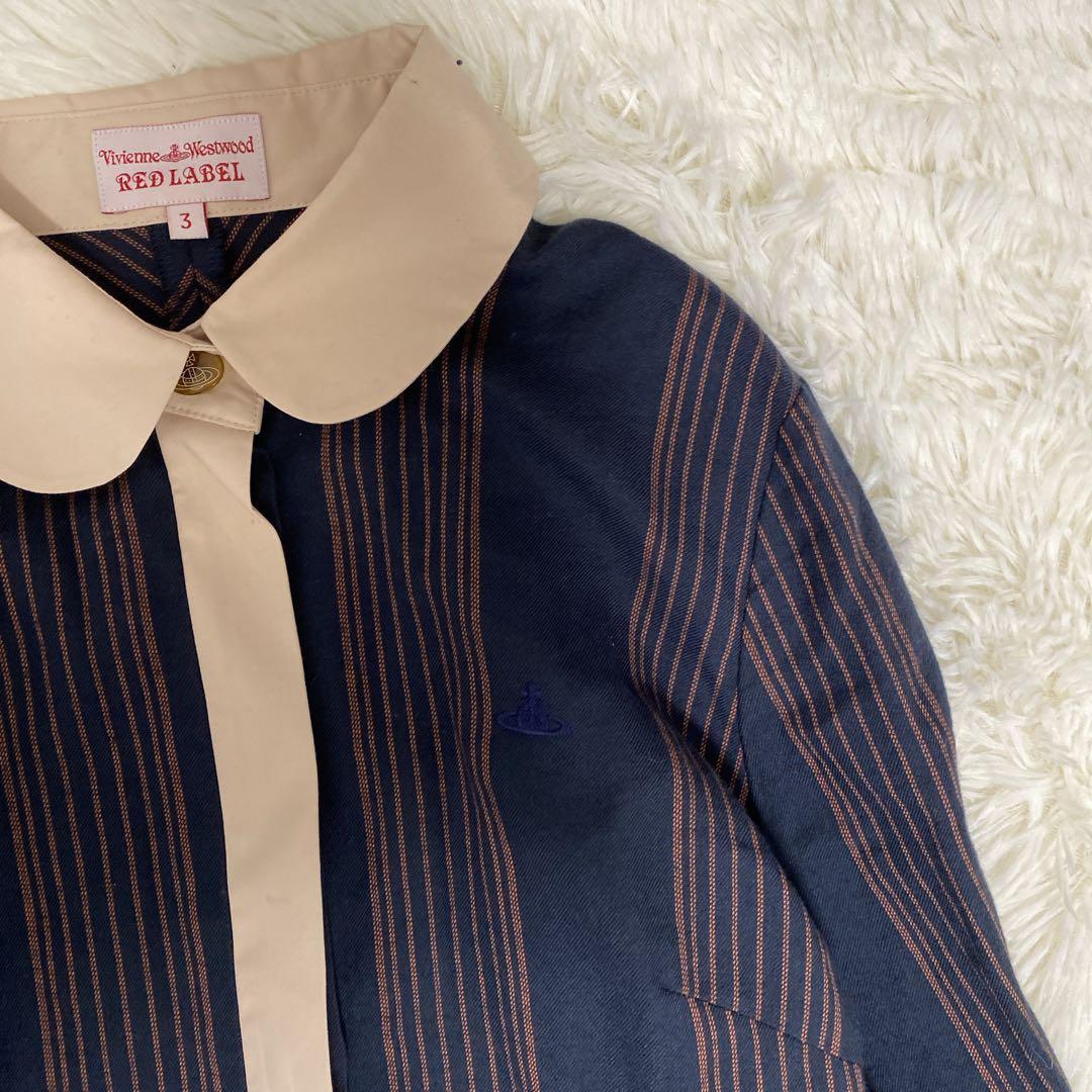 希少 ヴィヴィアンウエストウッド 丸襟シャツワンピース オーブ刺繍