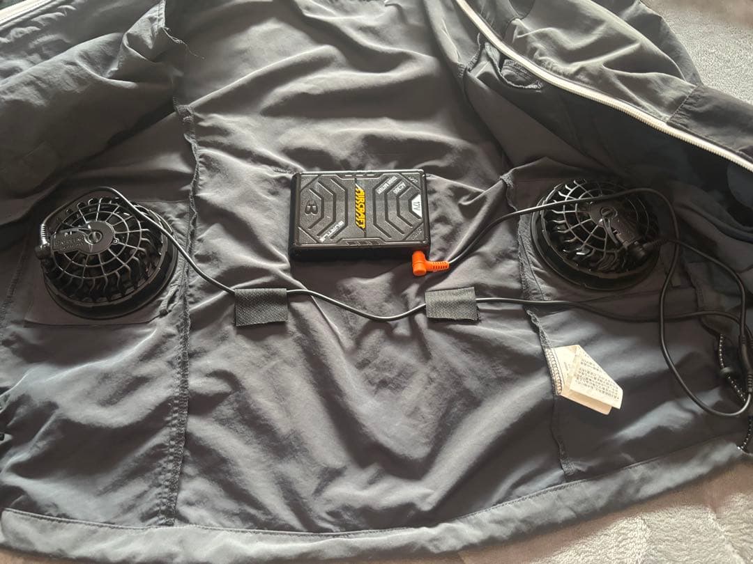 空調服 グレー ブラック ファン付き 即日発送】空調ウェア 2025年 空調風神服 空調ウェア サイドファン