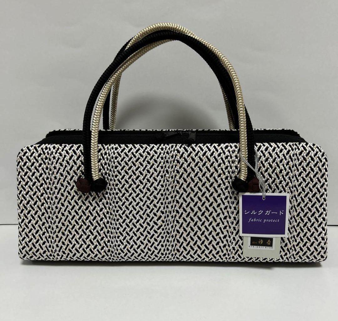 和装バック 利休バッグ 横長の型 小田巻付き バッグ 組織り 衿秀 和想