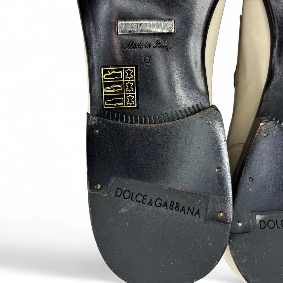 ほぼ新品 ドルガバ ロングノーズ プレーントゥ アイボリー 27.5cm