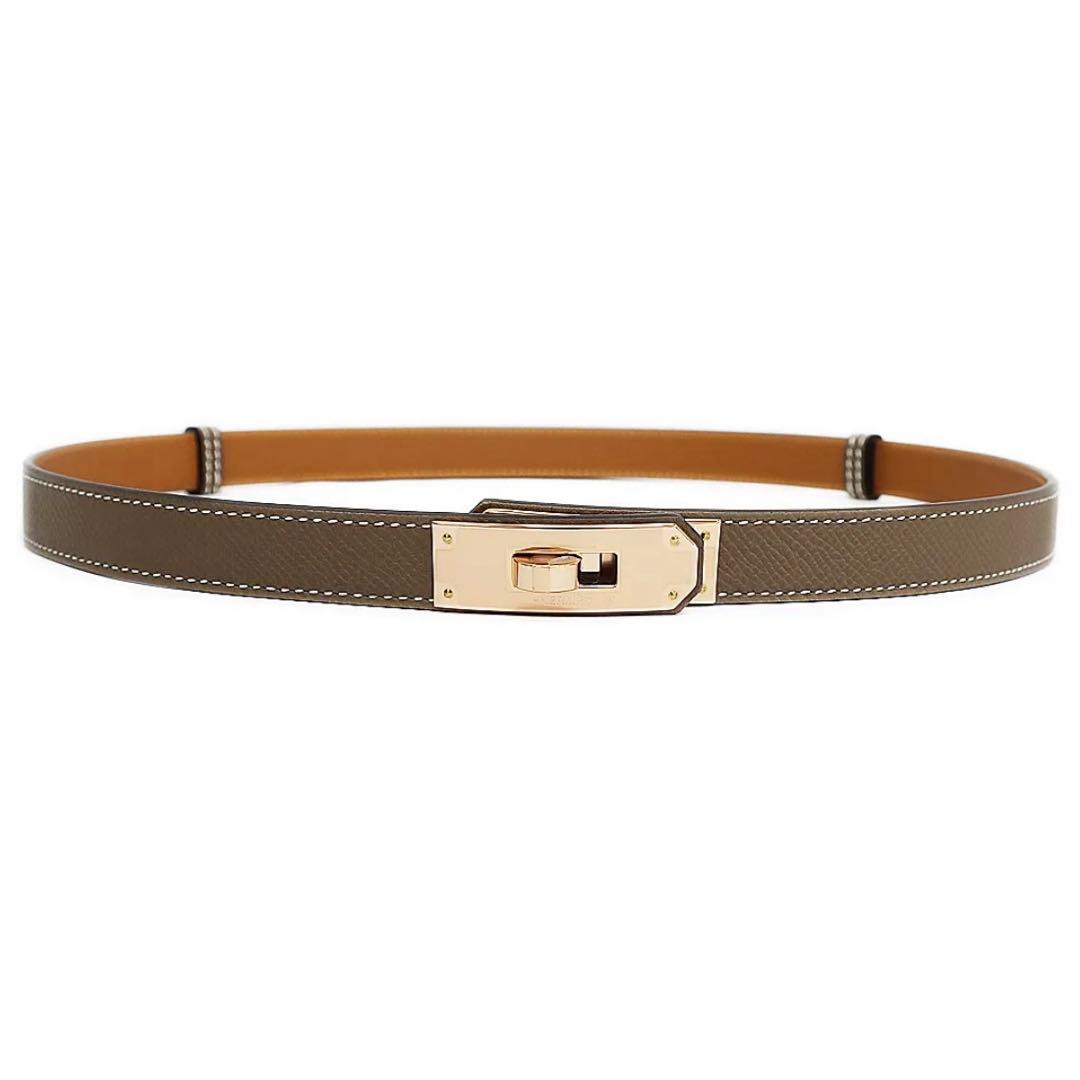 エルメス　ケリーベルト　エトゥープ　ピンクゴールド金具 HERMESエルメスケリーベルト18エトゥープピンクゴールド