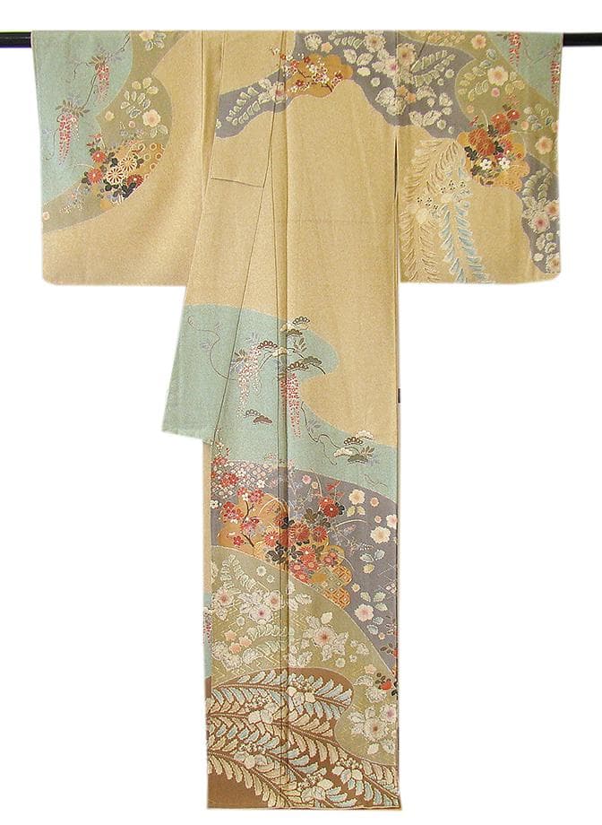 値下げ交渉OK！極上ちりめん地 辻が花 金彩染 訪問着 正絹 B941