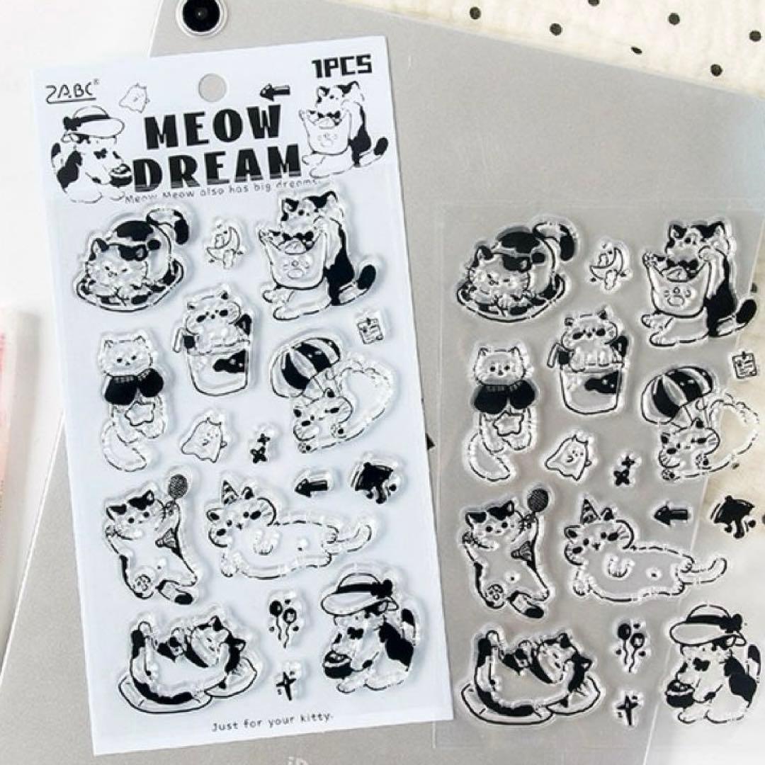 4Q- 1／コラージュ素材 クリアスタンプ シリコン 手帳デコ セット