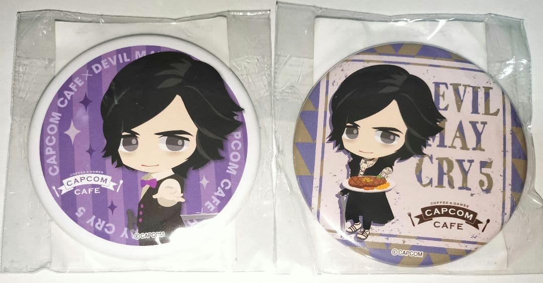 デビルメイクライ V 缶バッジ セット カプコンカフェ 1弾 カプコンカフェ ×『デビル メイ クライ 5』コラボグッズ一斉公開