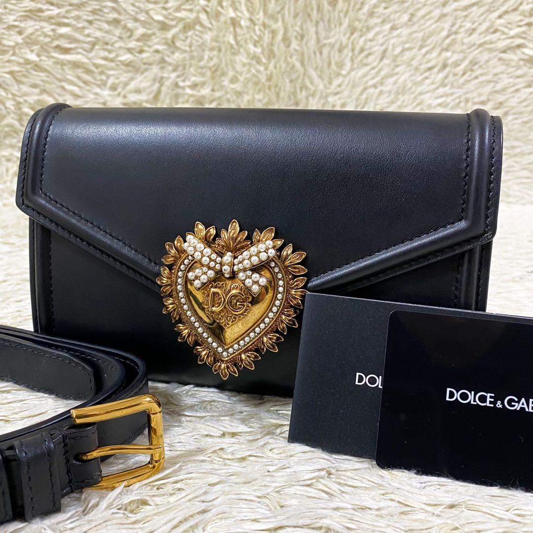 希少【極美品】ドルチェ&ガッバーナ ディヴォーション ボディバッグ ブラック 希少 DOLCE&GABBANA ドルガバ ディボーション ショルダーバッグ (Dolce